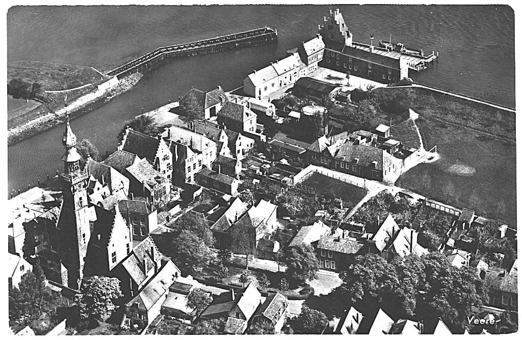 700331 Veere Zeeland 1959 Gelopen met postzegel, Ophalen of Verzenden, 1940 tot 1960, Gelopen, Zeeland
