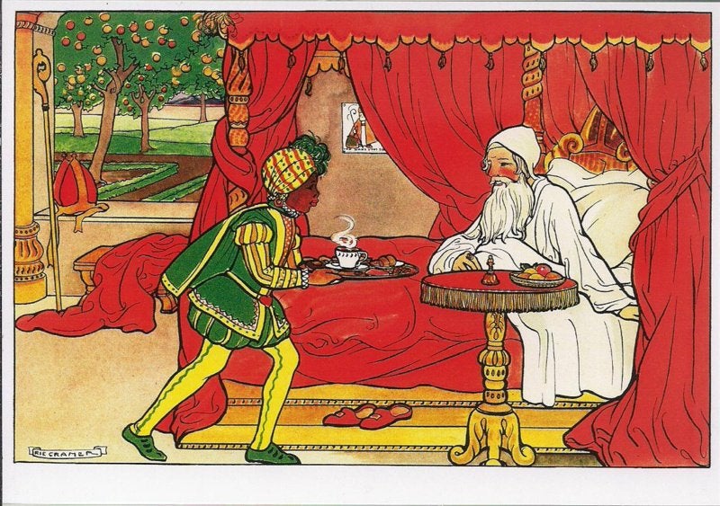 Ontbijt op bed de Sint - Rie Cramer prentbriefkaart [C9615], Ophalen of Verzenden, 1980 tot heden, Ongelopen, Voertuig