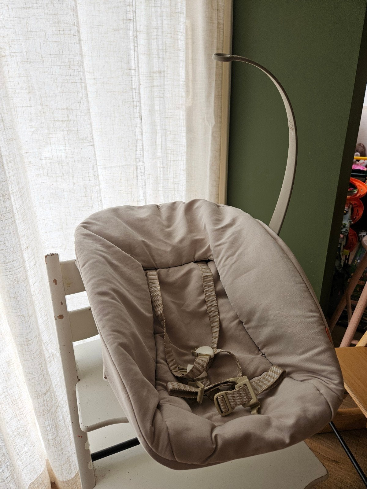 Stokke tripp trapp newborn set inclusief groene rib hoes, Ophalen of Verzenden, Zo goed als nieuw, Overige typen