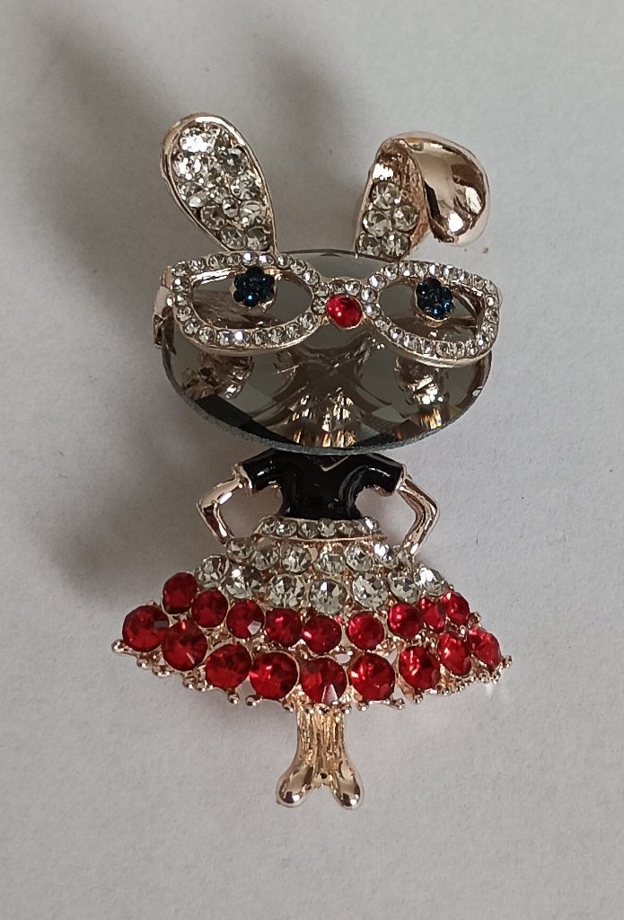 Kleurrijk konijn broche, Overige materialen, 4 tot 7 cm, Overige kleuren, Nieuw