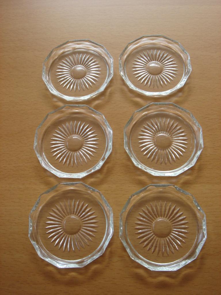 6 kristallen onderzetters - Diameter 8,5 cm, Antiek en Kunst, Antiek | Glas en Kristal, Ophalen of Verzenden