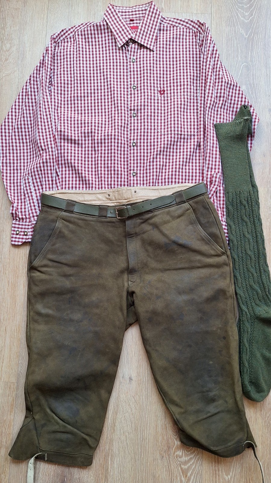 Meindl lederhose M overhemd kousen oktoberfeest Tiroler, Ophalen, Gedragen, Maat 48/50 (M), Meindl