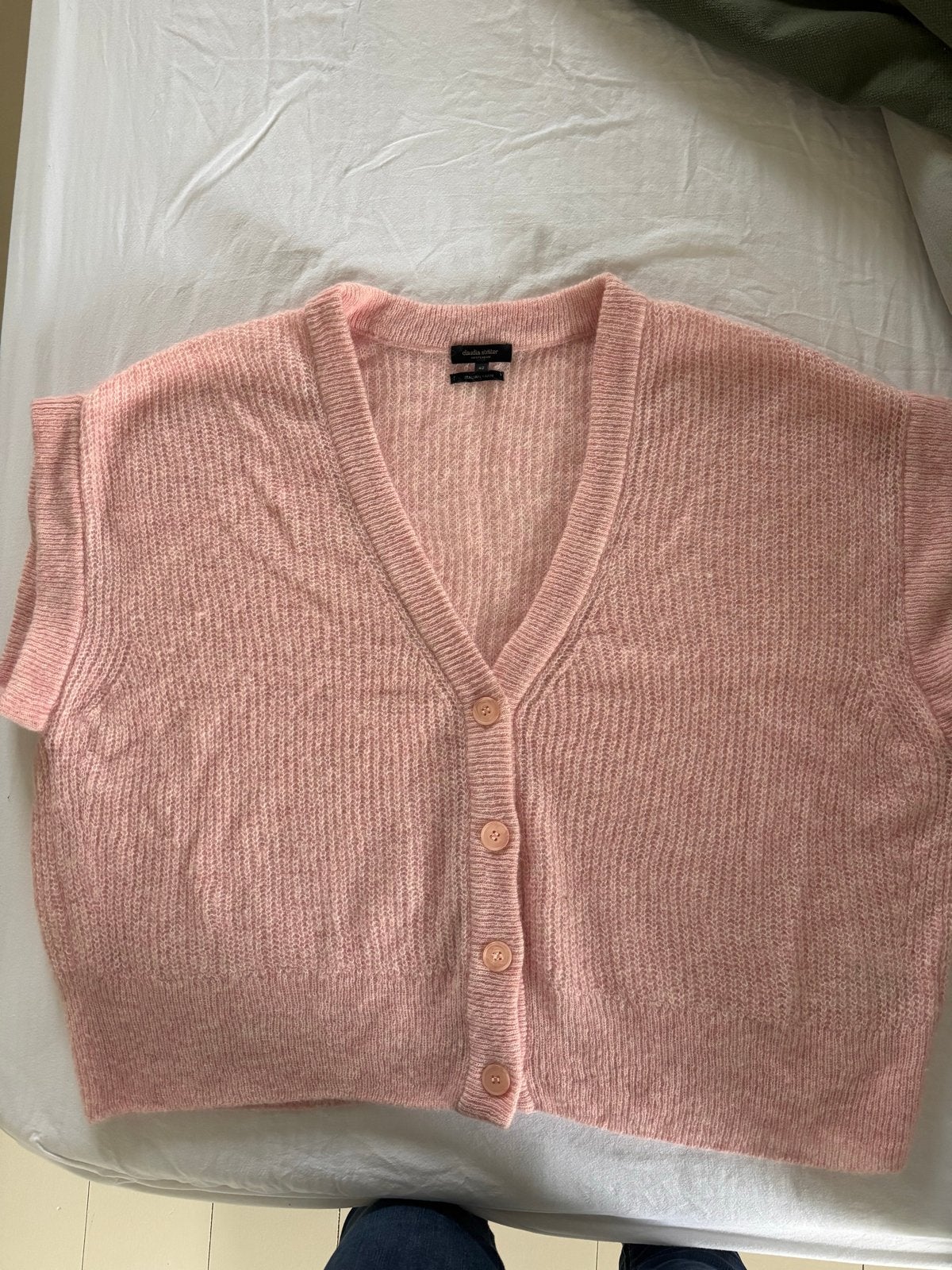 Claudia Sträter Roze Vest Maat 42 Alpaca Wol, Ophalen of Verzenden, Zo goed als nieuw, Maat 42/44 (L), Roze