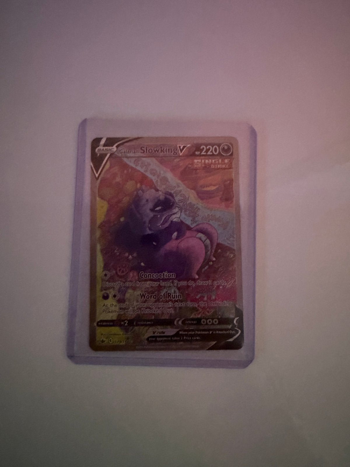 Galarian Slowking V Pokémon Kaart (Full Art), Verzenden, Zo goed als nieuw, Losse kaart, Foil