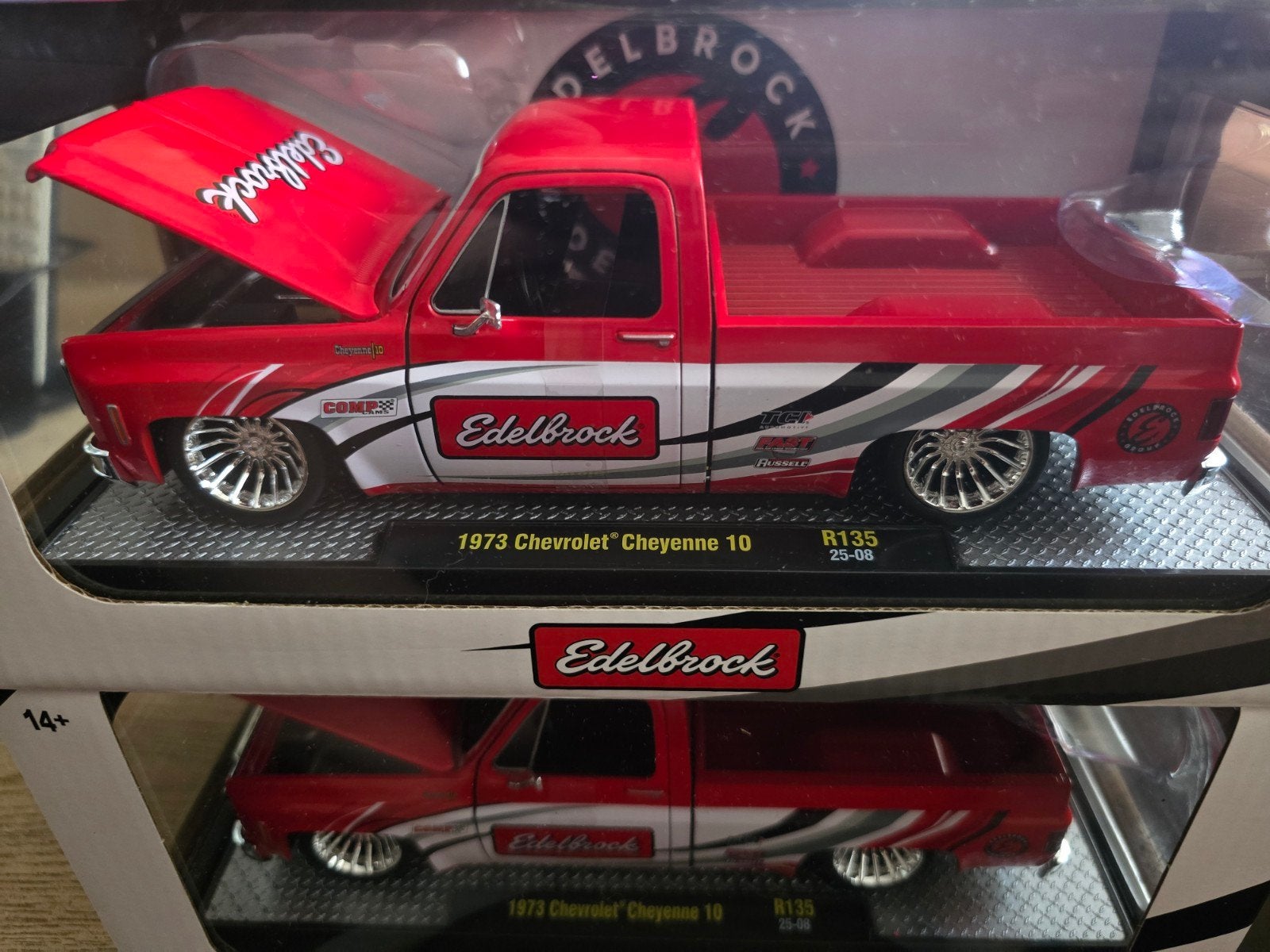 1973 Chevrolet Cheyenne 10 Edelbrock M2 1:24, Ophalen of Verzenden, Nieuw, Auto, Overige merken