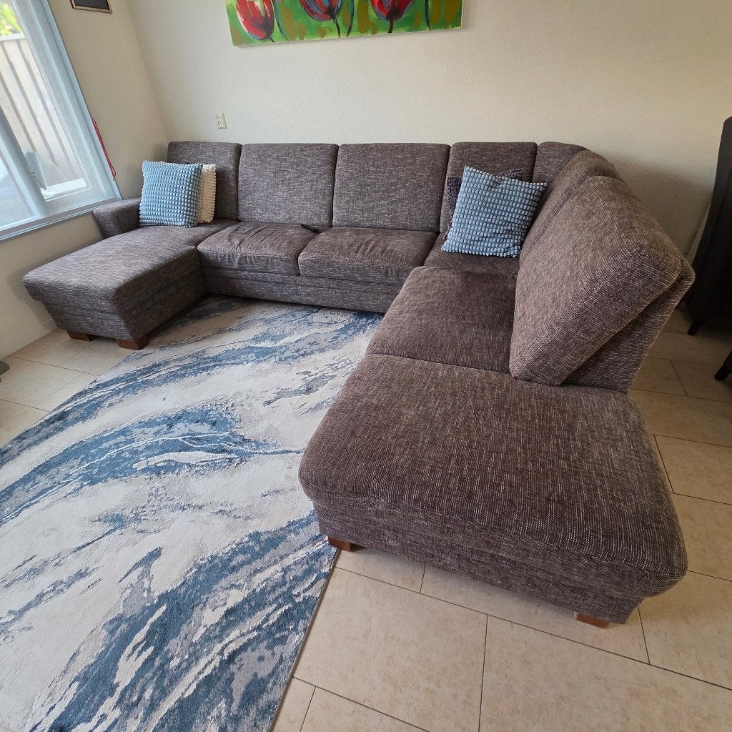 Zeer mooi U bankstellen die heel mogelijkheden bied., Ophalen, Gebruikt, Hoekbank, 150 cm of meer