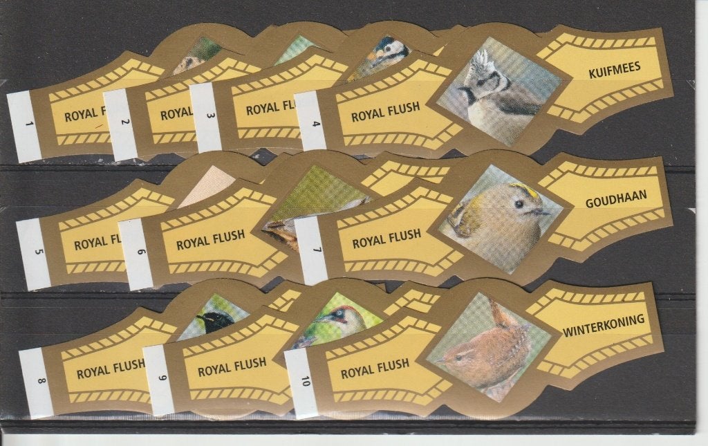 reeks   1805  vogels  1-10  sigarenbanden, Ophalen of Verzenden, Zo goed als nieuw, Sigarenbandjes