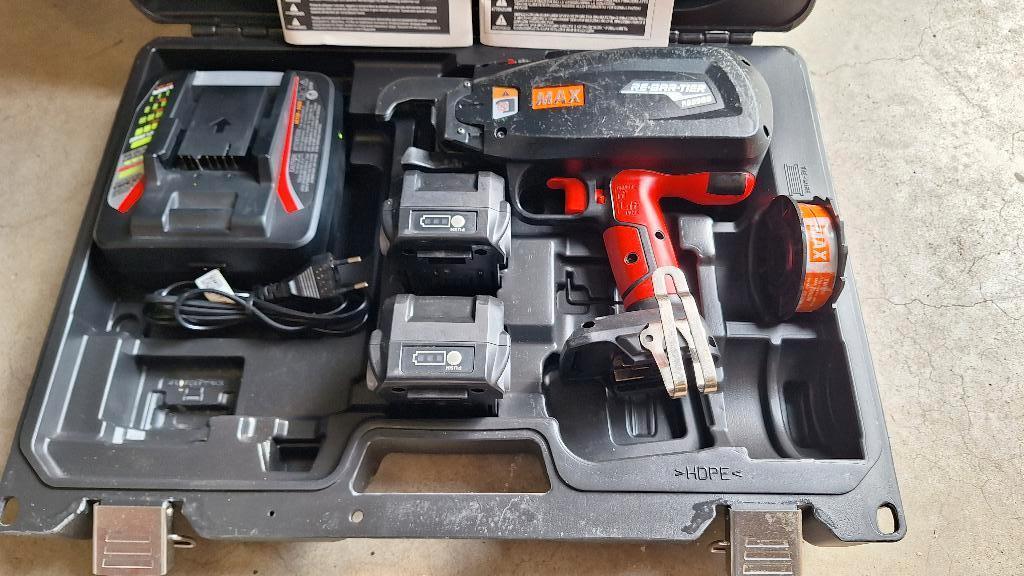Max RB398S Accu Vlechtmachine Vlechttang Vlechtapparaat, ., Ophalen of Verzenden, Zo goed als nieuw, .