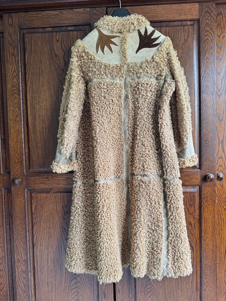 Afgaanse vintage lammy jas, dubbel draagbaar, blikvanger, M, Ophalen of Verzenden, Gedragen, Maat 38/40 (M), Bruin