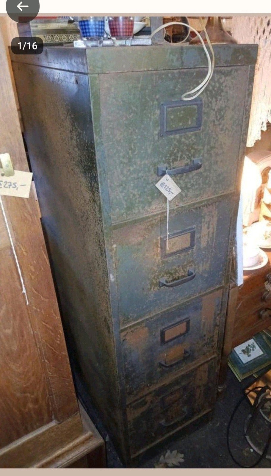 Vintage Stalen Archiefkast - Industriële Look, Ophalen