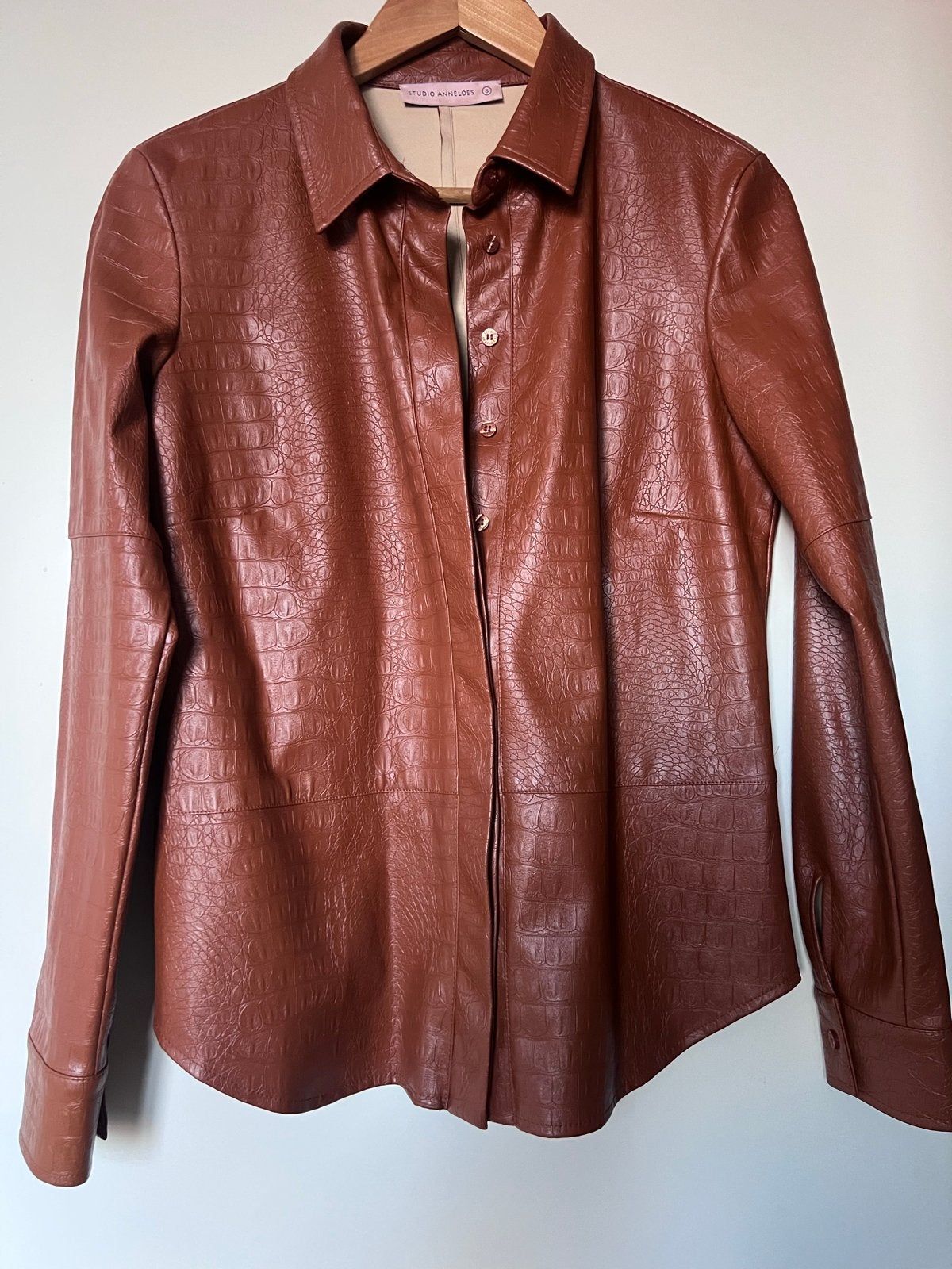 Studio Anneloes Croco Blouse - Bruin (Maat S), Ophalen of Verzenden, Zo goed als nieuw, Maat 36 (S), Bruin