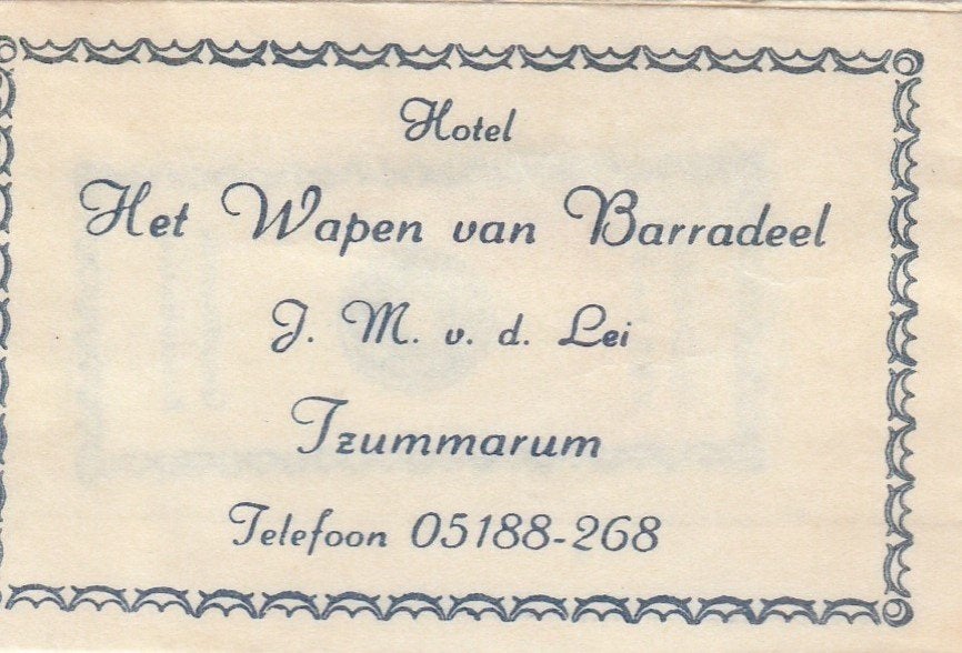 Het Wapen van Barradeel Tzummarum - J vd Lei, Ophalen of Verzenden
