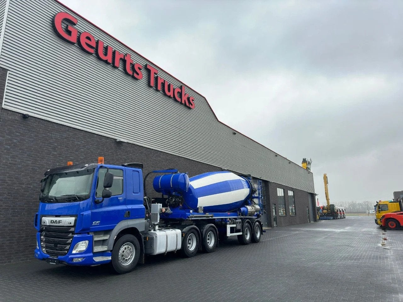 DAF CF 510 6X4 + DE BUF ST2 2-ASSIGE 10M3 CONCRETE MIXER/MIS, Achterwielaandrijving, Euro 6, Blauw, Bedrijf