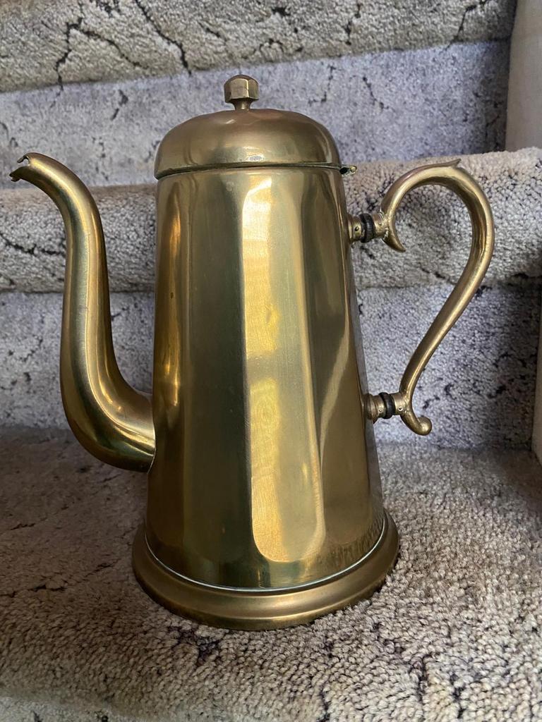 Antieke messing koffiekan/theepot, Ophalen of Verzenden