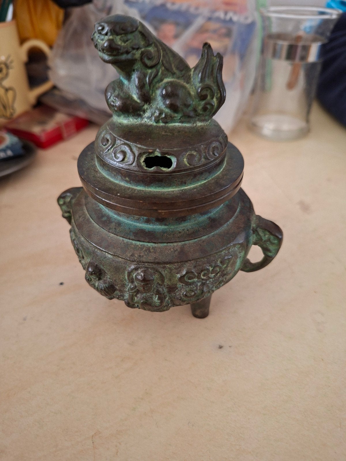 Wierookbrander Japans vintage van brons., Antiek en Kunst, Ophalen