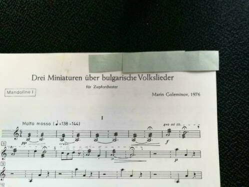 Goleminov - Drei Miniaturen über bulgarische Volkslieder, Muziek en Instrumenten, Bladmuziek, Gebruikt, Banjo of Mandoline, Ophalen of Verzenden