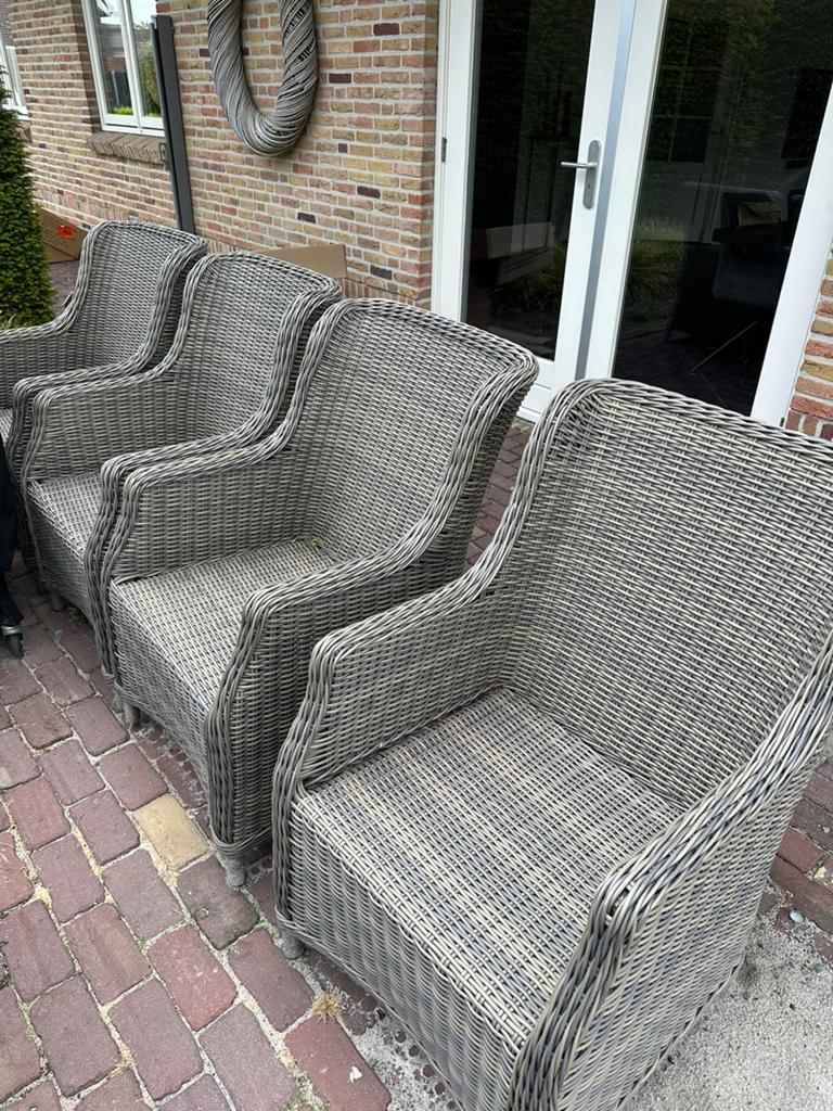 Wicker tuinstoelen - Set van 8, Ophalen, Gebruikt, Nvt, Wicker