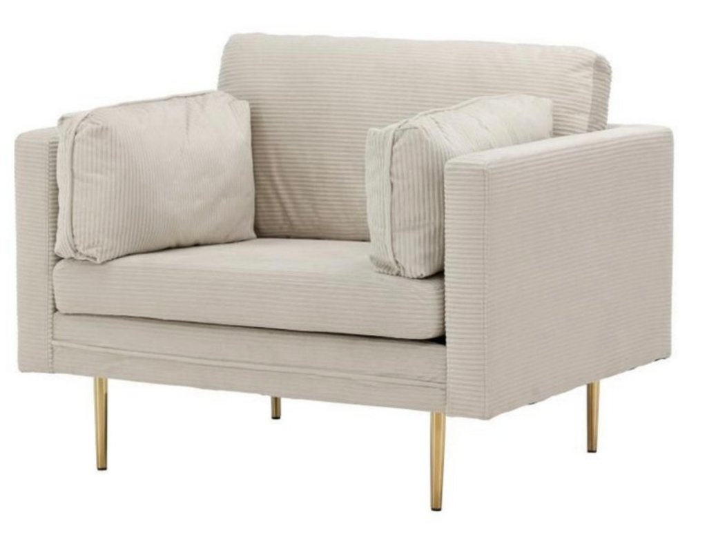 Sino fauteuil - ribstof lichtgrijs - incl zwarte pootjes, Huis en Inrichting, Fauteuils, Ophalen, 75 tot 100 cm, Zo goed als nieuw