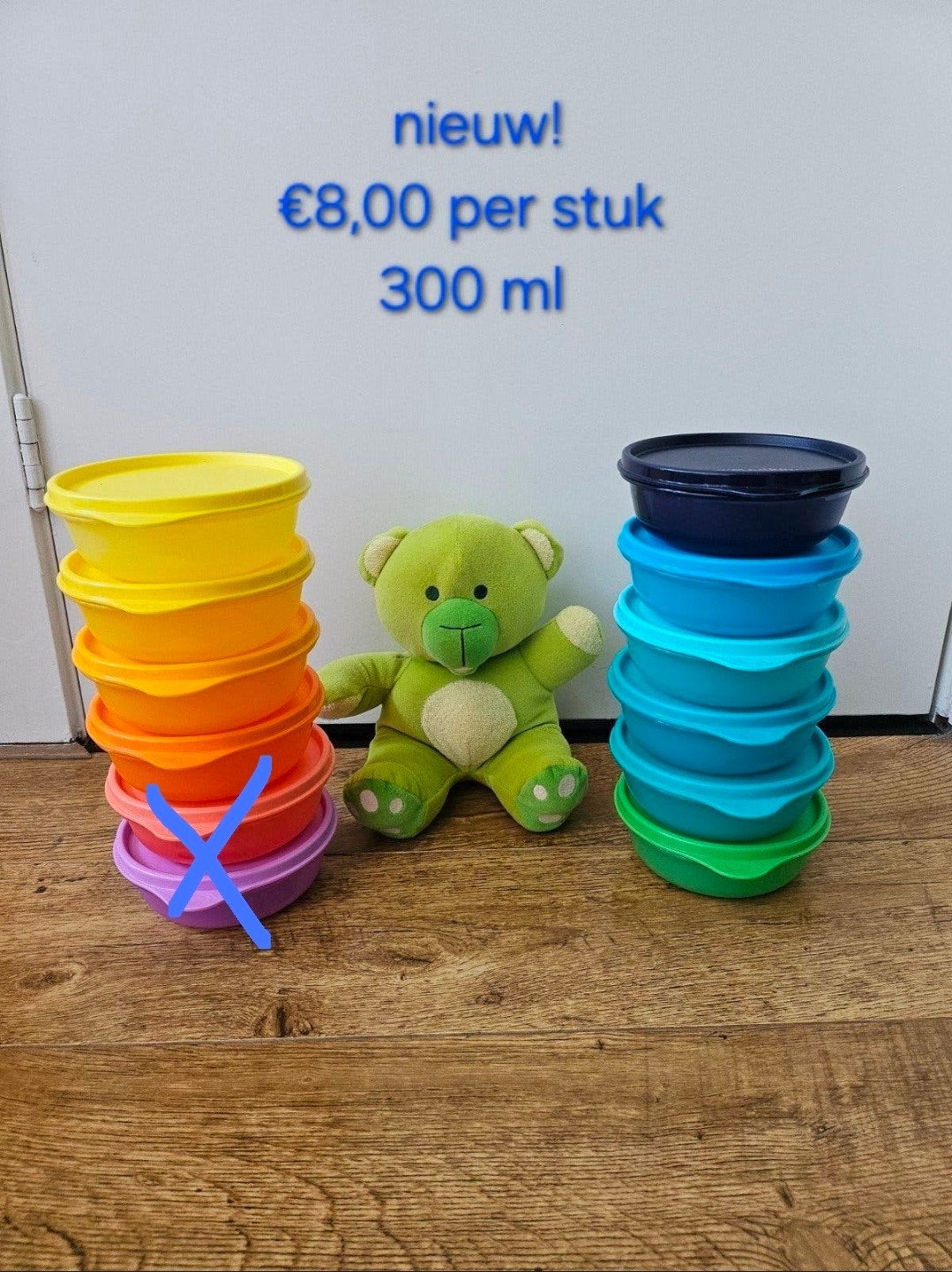 # Tupperware nieuwe ruimtekommen 300 ml gekleurd, Huis en Inrichting, Overige kleuren, Luchtdicht, 300 ml, Nieuw
