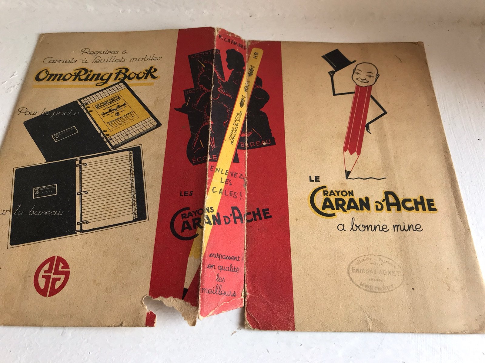 Reclame omslag Caran d’Ache en OmoRing Book, Ophalen of Verzenden, Gebruikt, Verpakking