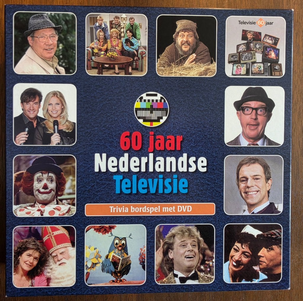 Bordspel 60 jaar Nederlandse Televisie met DVD (als nieuw), Vijf spelers of meer, Ophalen, Zo goed als nieuw, King
