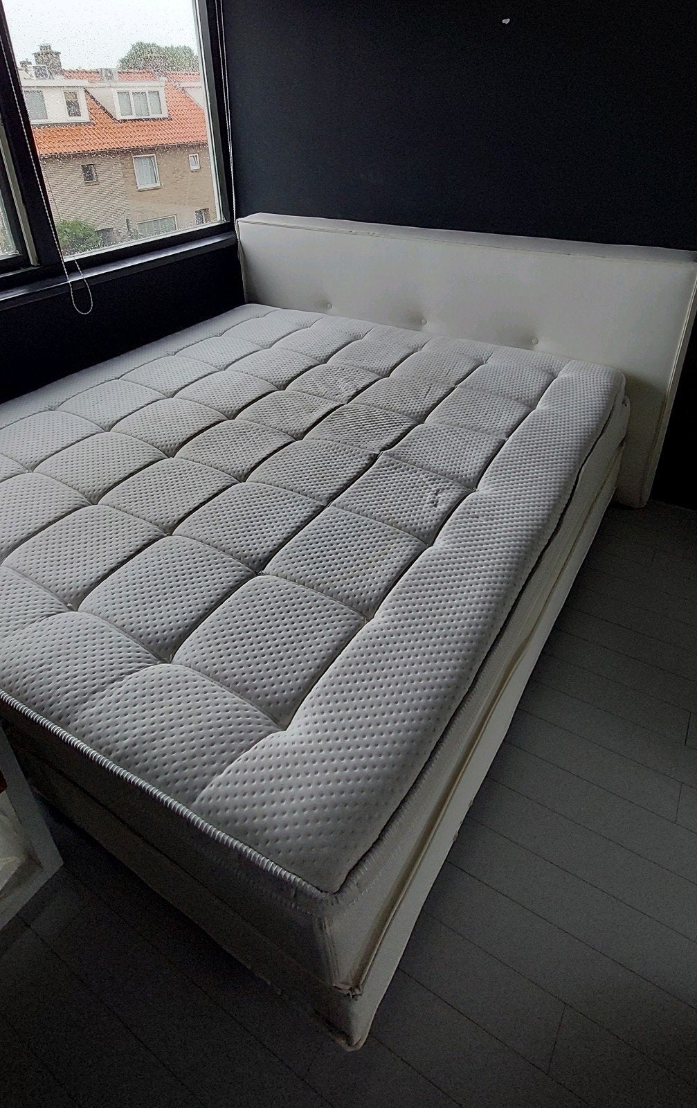 Luxe Goossens Infinity boxspring 180x200 inclusief matras, Ophalen, Gebruikt, Wit, Tweepersoons
