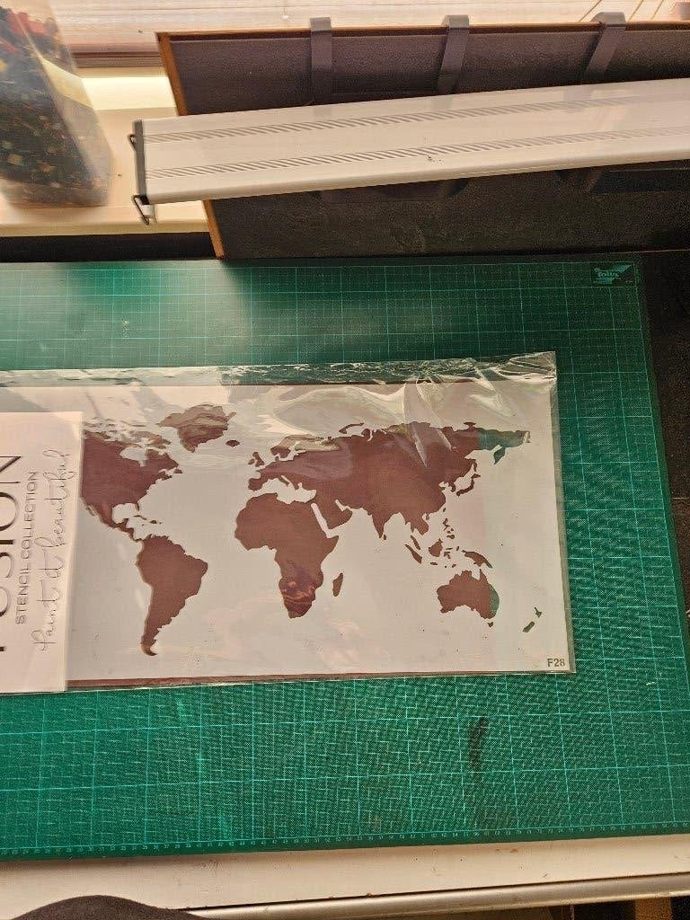 Herbruikbaar Sjabloon / Stencil : wereldkaart, Ophalen of Verzenden, Gebruikt, Gereedschap of Toebehoren