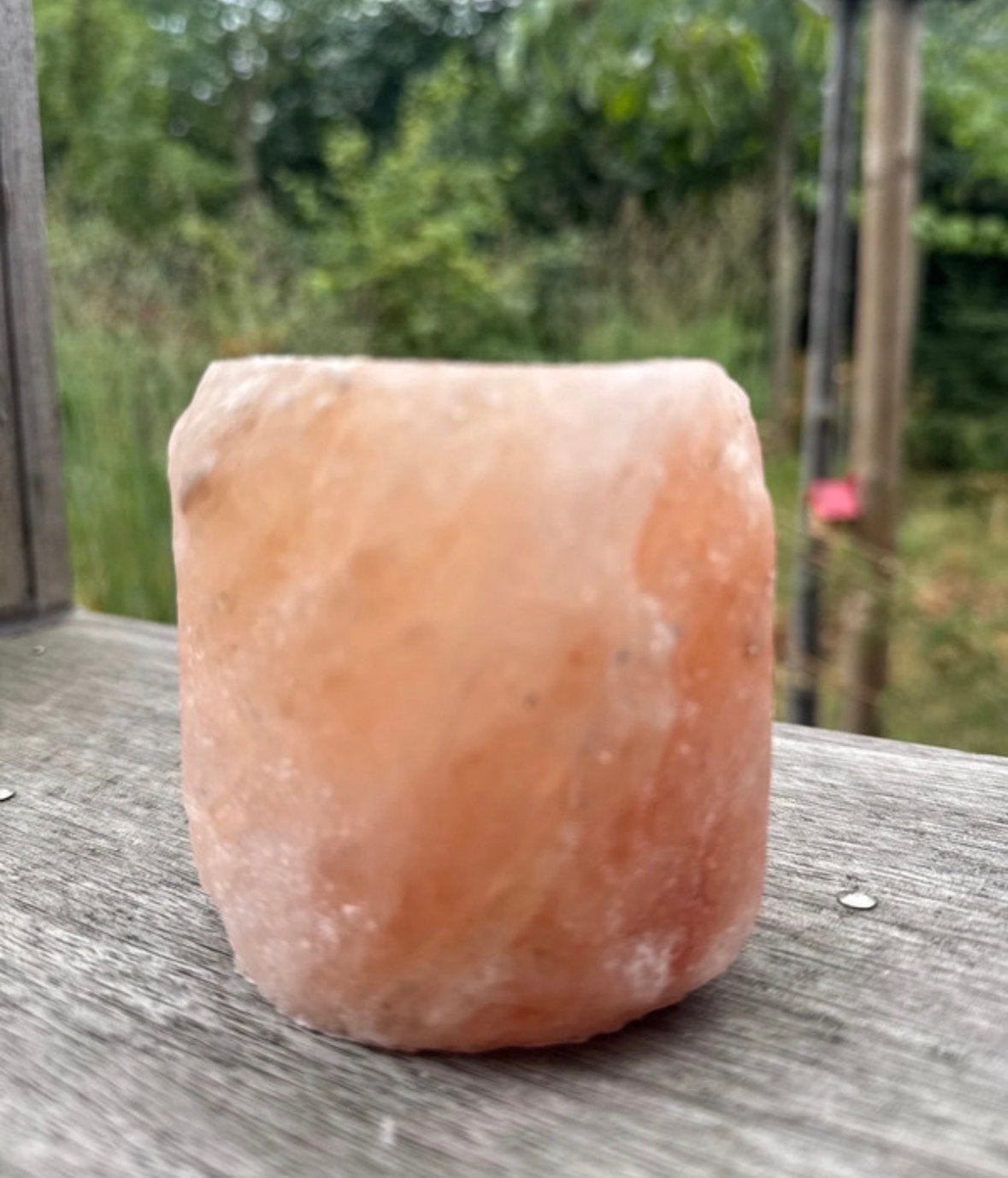 Himalaya zout waxinelichthouder, Overige merken, Waxinelichthouder, Oranje, Ophalen of Verzenden