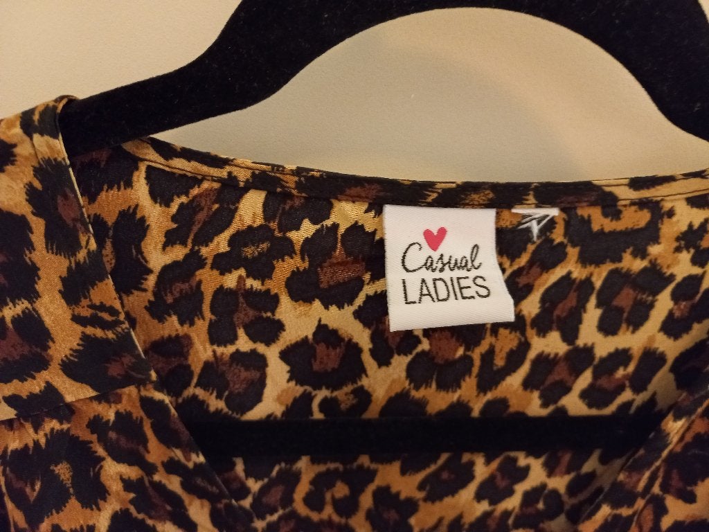 Mooi zomer jurk tijgerprint maat L, Kleding | Dames, Jurken, Bruin, Maat 42/44 (L), Ophalen of Verzenden, Zo goed als nieuw