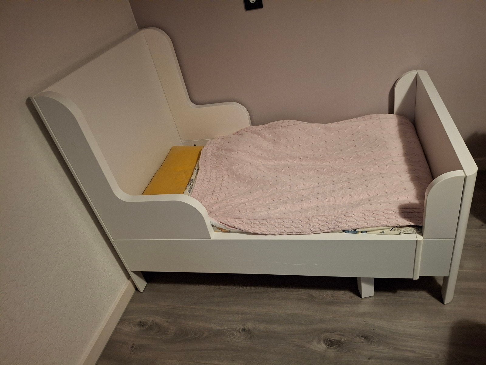 ikea bunsunge meegroeibed wit 80x140-200, Kinderen en Baby's, Gebruikt, 70 tot 85 cm, 180 cm of meer, Ophalen