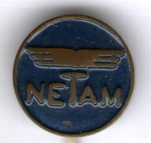 NETAM blauw op zilverkl vrachtaanhanger speldje( A_069), Verzamelen, Ophalen of Verzenden, Nieuw, Transport, Speldje of Pin