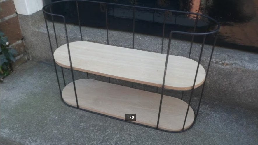 Wandrek / wandkast, wandplank metaal hout 45 cm. wandschapje, Ophalen of Verzenden, Zo goed als nieuw