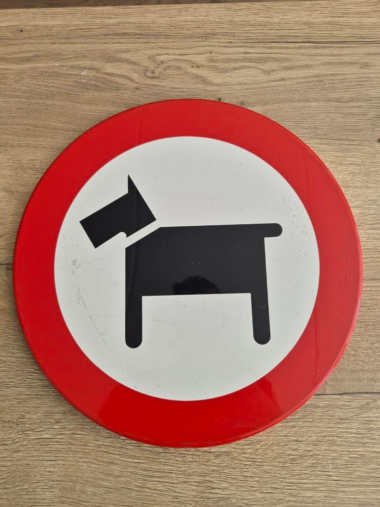 Honden verbodbord - Emaille bord, Ophalen of Verzenden, Gebruikt