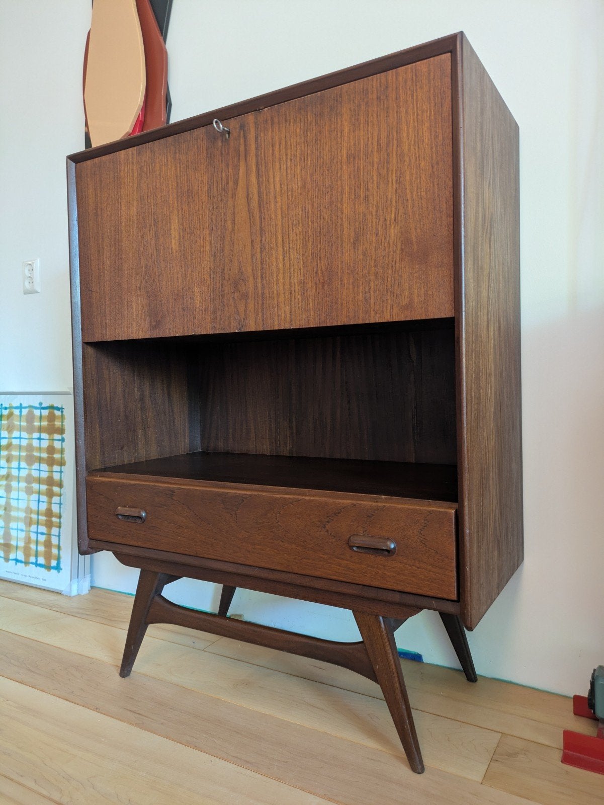 Louis van Teeffelen vintage design secretaire Wébé, Huis en Inrichting, Kasten | Wandmeubels, Ophalen, Gebruikt, 100 tot 150 cm