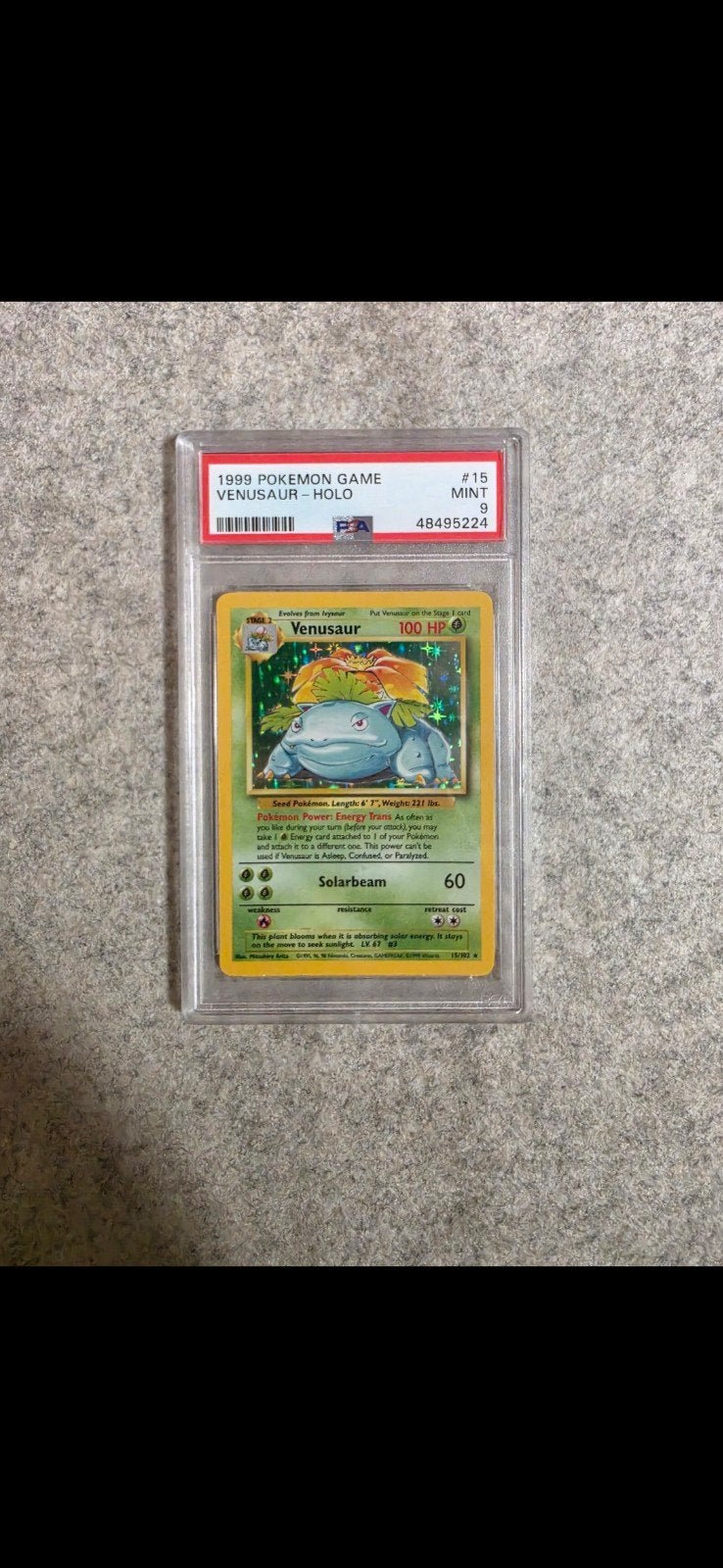 Venusaur base set (PSA 9), Ophalen of Verzenden, Gebruikt, Foil