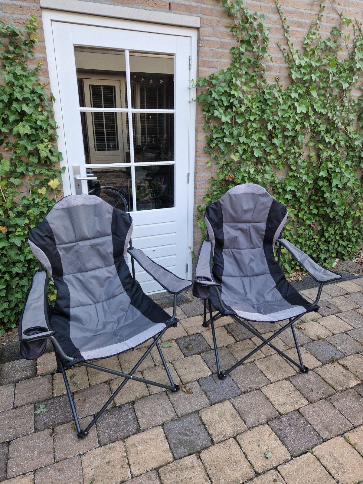 2 kampeerstoelen hoogte 110 cm, Ophalen, Zo goed als nieuw, Campingstoel