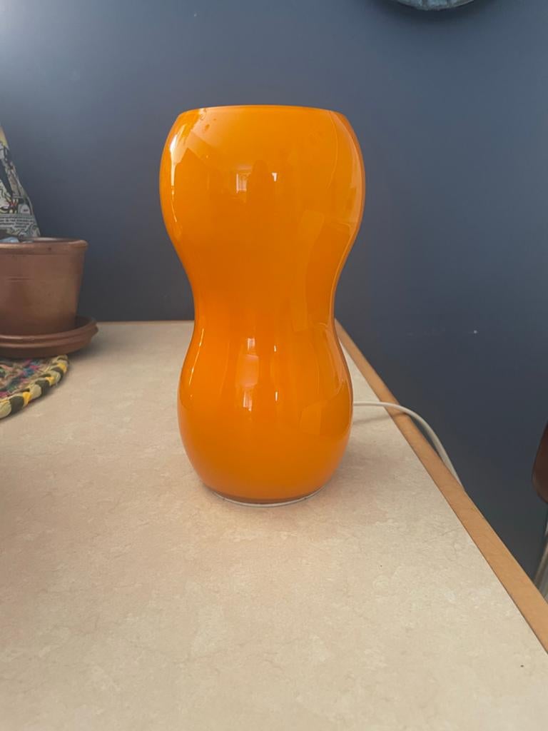 Vintage IKEA Kvintant Retro Oranje Tafellamp, Ophalen of Verzenden, Gebruikt, Glas, Minder dan 50 cm