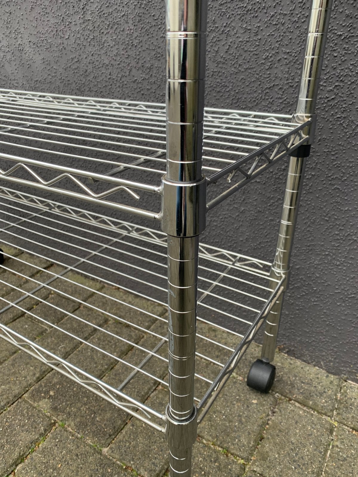Mooi rvs opberg rek ongebruikt, Ophalen, Zo goed als nieuw
