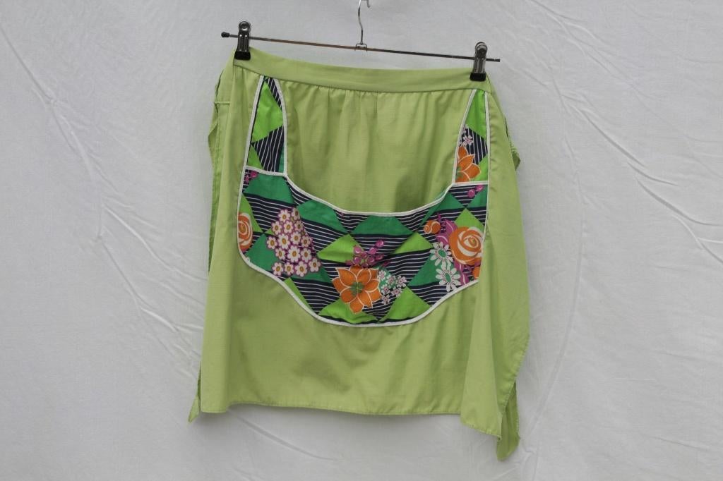 Grappig ouderwets groen keukenschort., Kleding | Dames, Carnaval, ., Ophalen of Verzenden, Zo goed als nieuw