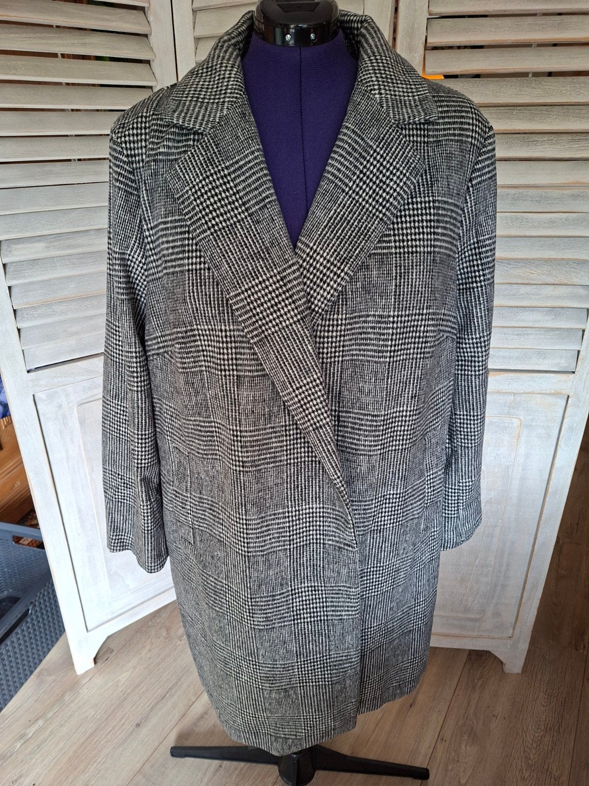 New Look Curves, mt 50 lang colbert/jas zgan, Verzenden, New Look, Zwart, Maat 46/48 (XL) of groter