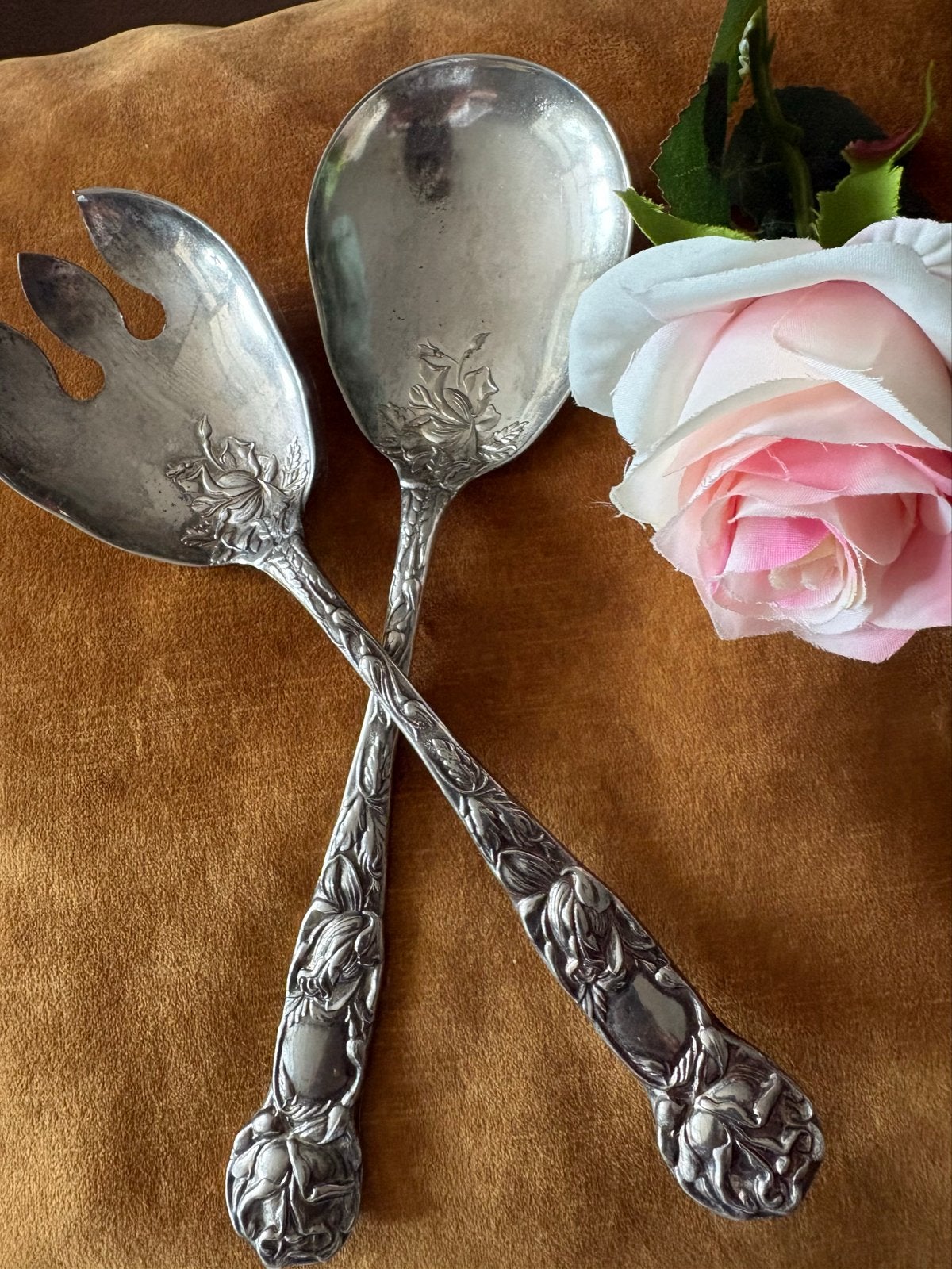 Vintage verzilverde slabestek set, W.A. Italy, Ophalen of Verzenden