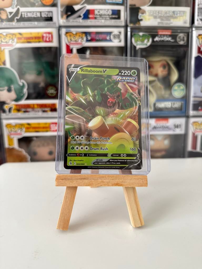 Pokémon Kaart Rillaboom V 022/264 Rapid Strike, Ophalen of Verzenden, Zo goed als nieuw, Losse kaart