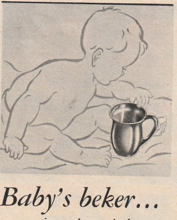 Retro reclame 1960 Silvo baby zilveren beker, Verzenden, Overige typen