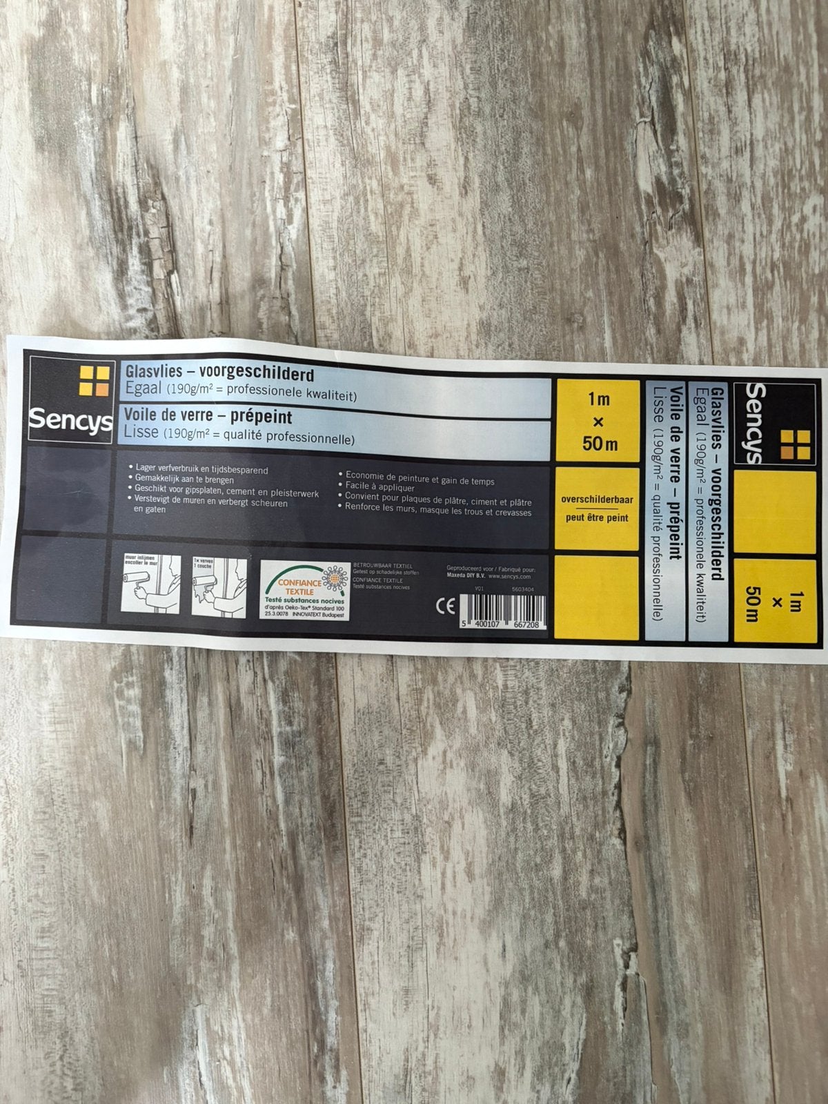 Glasvliesbehang, voorgeschilderd., Ophalen, Minder dan 10 m²