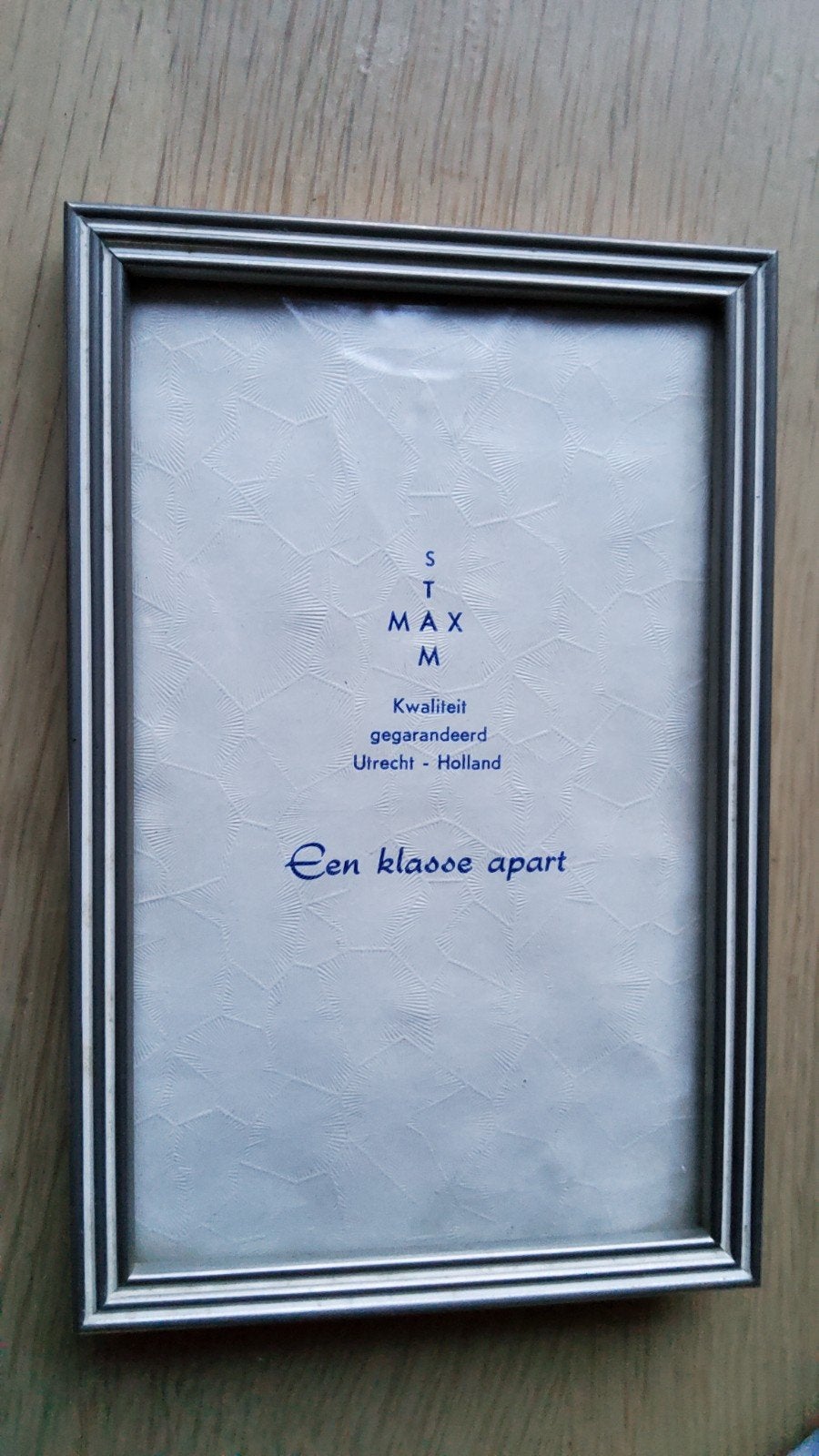 klein antiek zilver kleur fotolijstje bol glas witte randjes, Ophalen of Verzenden