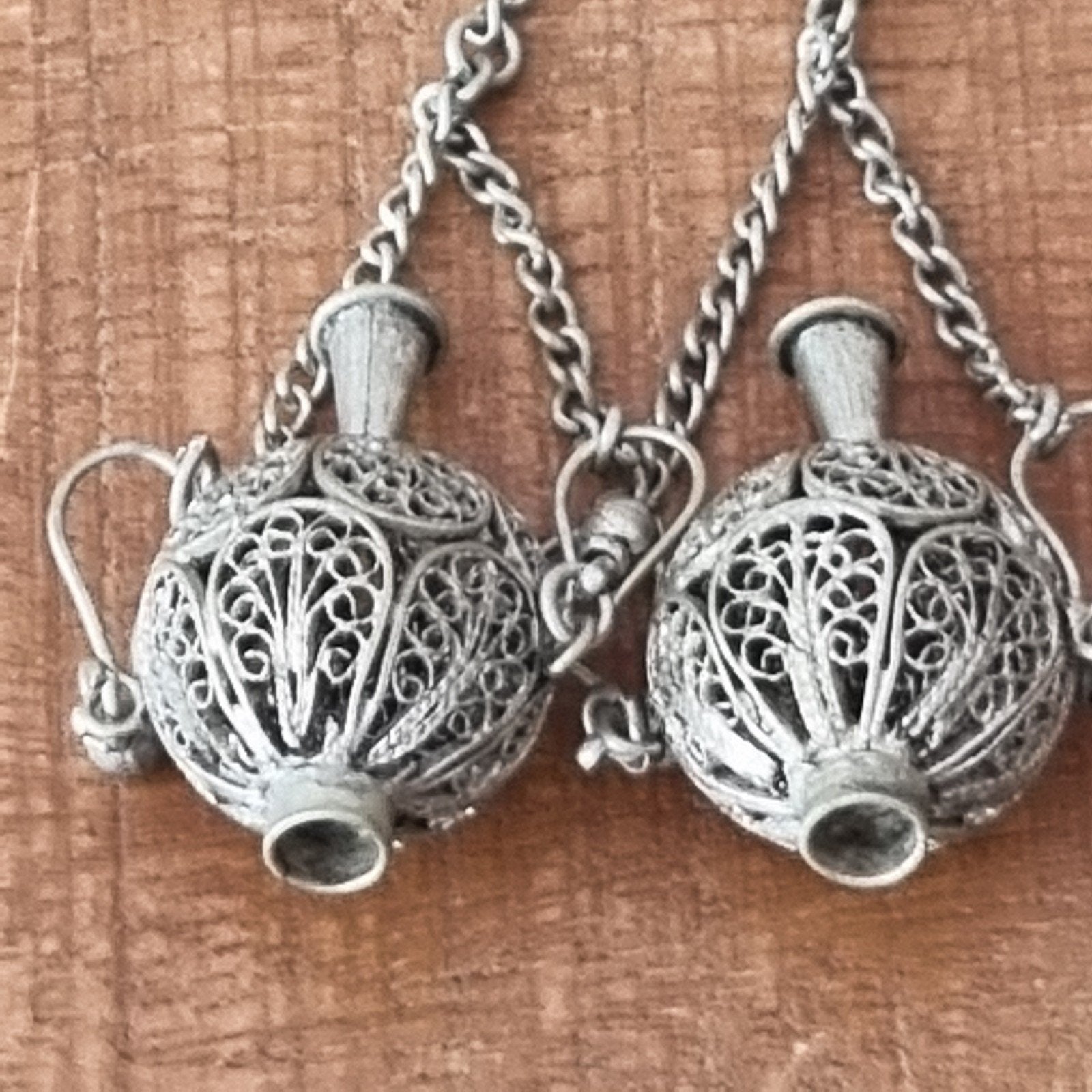 Vintage filigrain Ketting chatelaine filigraan lariatketting, Ophalen of Verzenden, Zilver