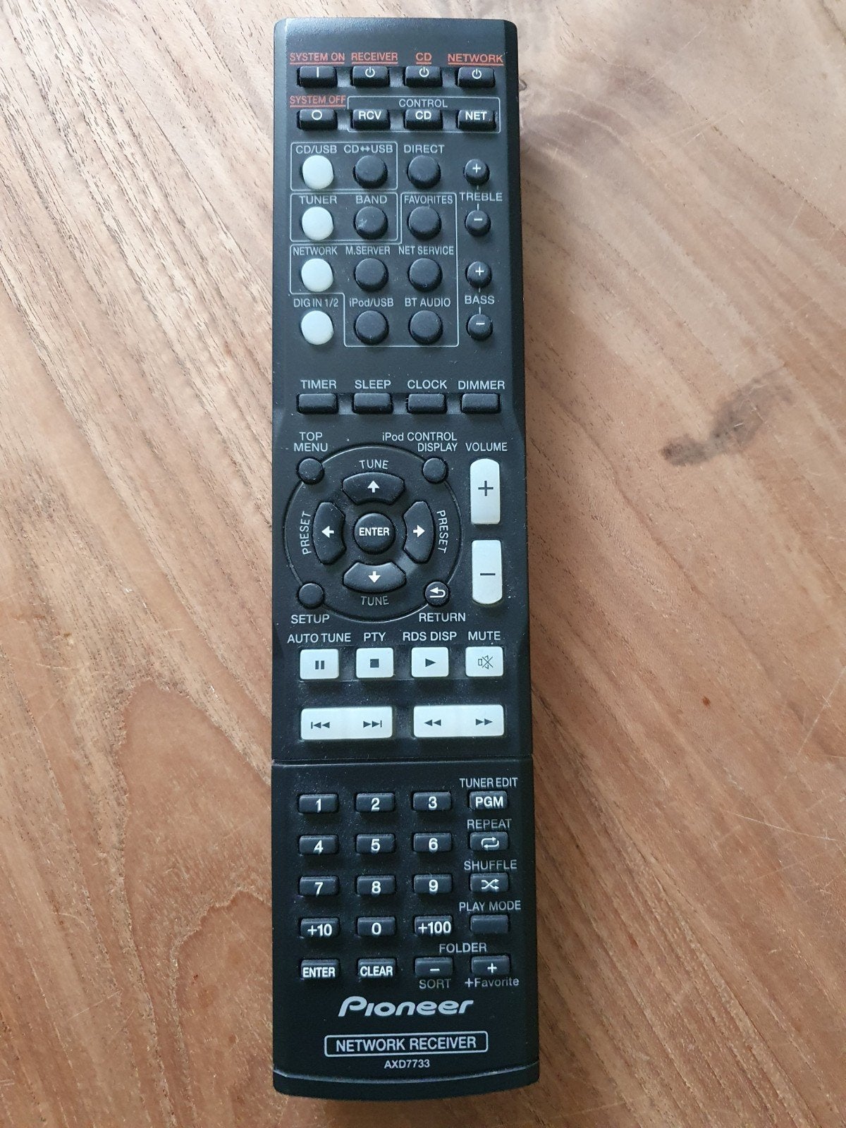Pioneer AXD7733 Afstandsbediening voor Netwerk Receiver, Ophalen of Verzenden, Zo goed als nieuw, Origineel, Receiver of Versterker