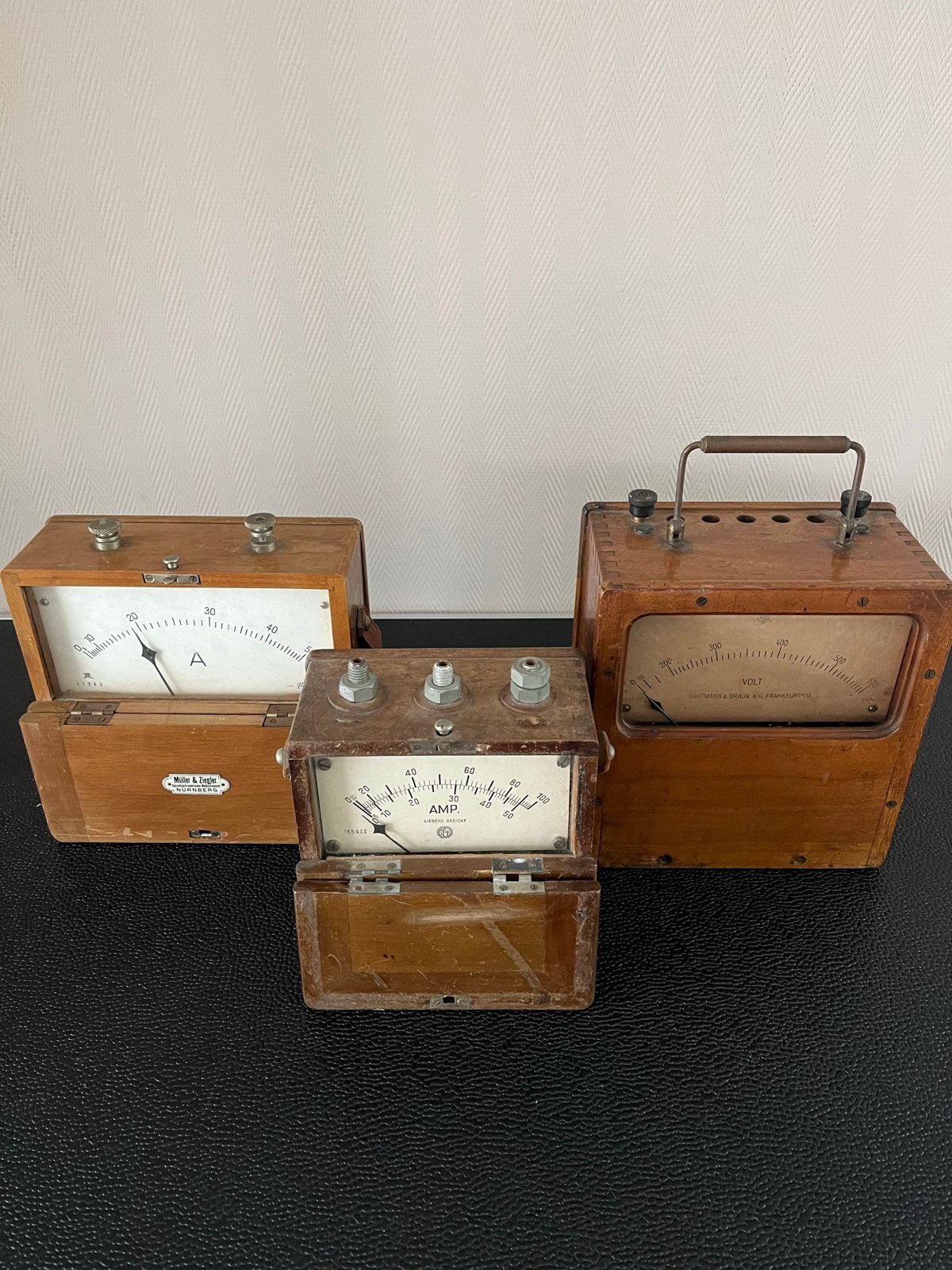 Set van 3 Antieke Müller & Ziegler en Hartmann & Braun Meter, Ophalen of Verzenden