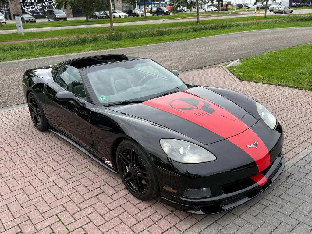 Corvette C6 6.0 Targa C6 2006 Handgeschakeld! Corsa Exhaust!, Auto's, Chevrolet, Gebruikt, Cabriolet, 1435 kg, Zwart