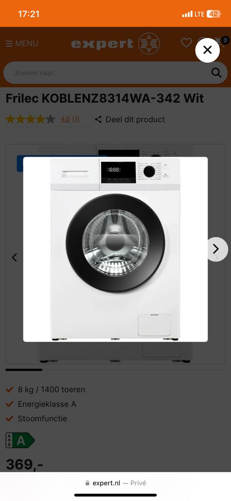 Frilec wasmachine, Ophalen of Verzenden, Zo goed als nieuw, 85 tot 90 cm, 1200 tot 1600 toeren